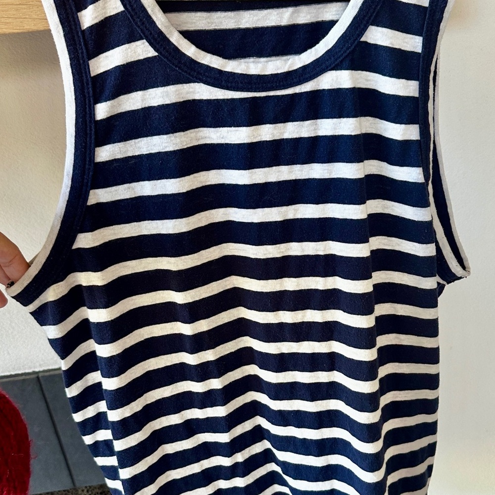 J. Crew Navy and White Striped Top